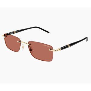 NEW MONTBLANC SUNGLASSES GOLD ORANGE MEN EYEWEAR MONTBLANC MB0344S 007